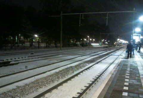 winter, spoor, station, Tilburg universiteit