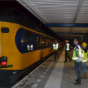 Eerste trein over spoor Enschede