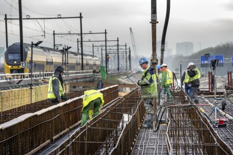 Spoorbrug over de Amstel, werkzaamheden