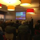 Willie Notten van Ricardo Rail geeft een presentatie tijdens een seminar van KIVI over ERTMS