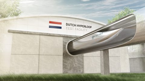 Een hyperloop test faciliteit, foto: Hardt Hyperloop