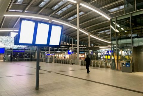 Lege stationshal Utrecht door OV staking mei 2019, bron: NS