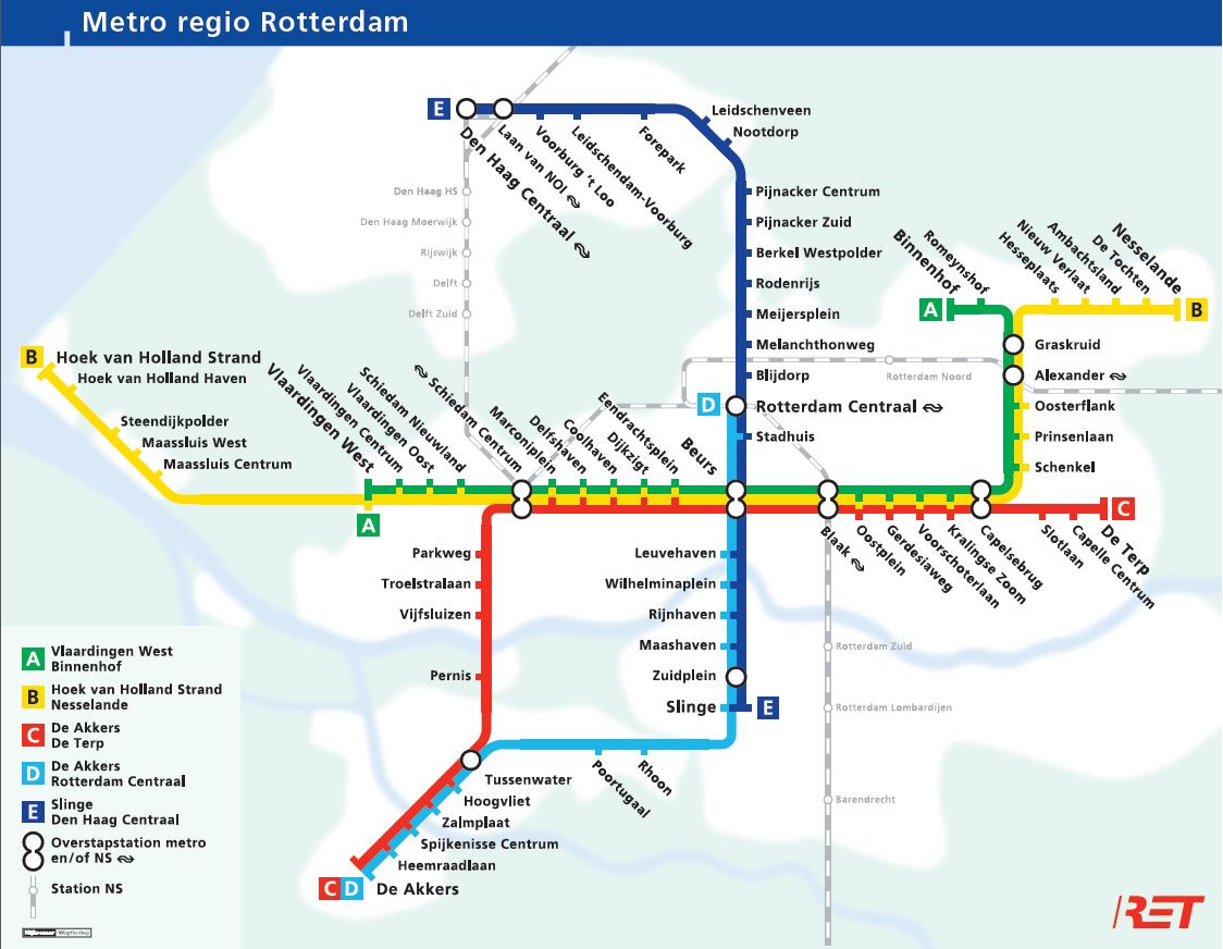 Metrokaart Rotterdam