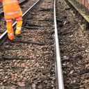 Schade na een ontsporing van een goederentrein in Londen, foto: Network Rail