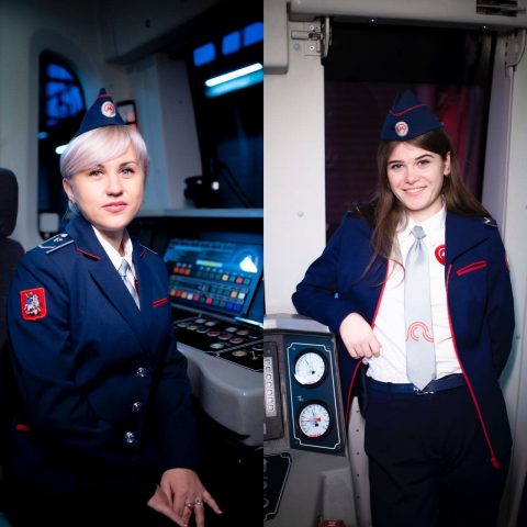twee vrouwelijke metrobestuurders in Moskou