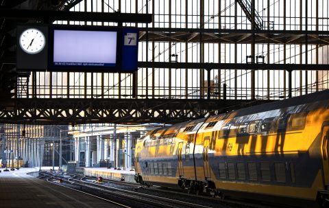 Amsterdam centraal station tijdens de staking, foto: ANP
