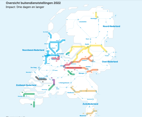 kaart buitendienststellingen 2022