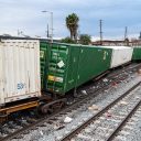 Een goederentrein van Union Pacific is ontspoord bij Los Angeles, foto: ANPO