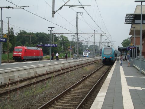 Treinen op station Bad Bentheim
