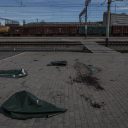 Schade na een raketaanval op het treinstation in Kramatorsk in Oekraïne, foto: ANP