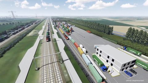 Impressie van de toekomstige RailTerminal Gelderland